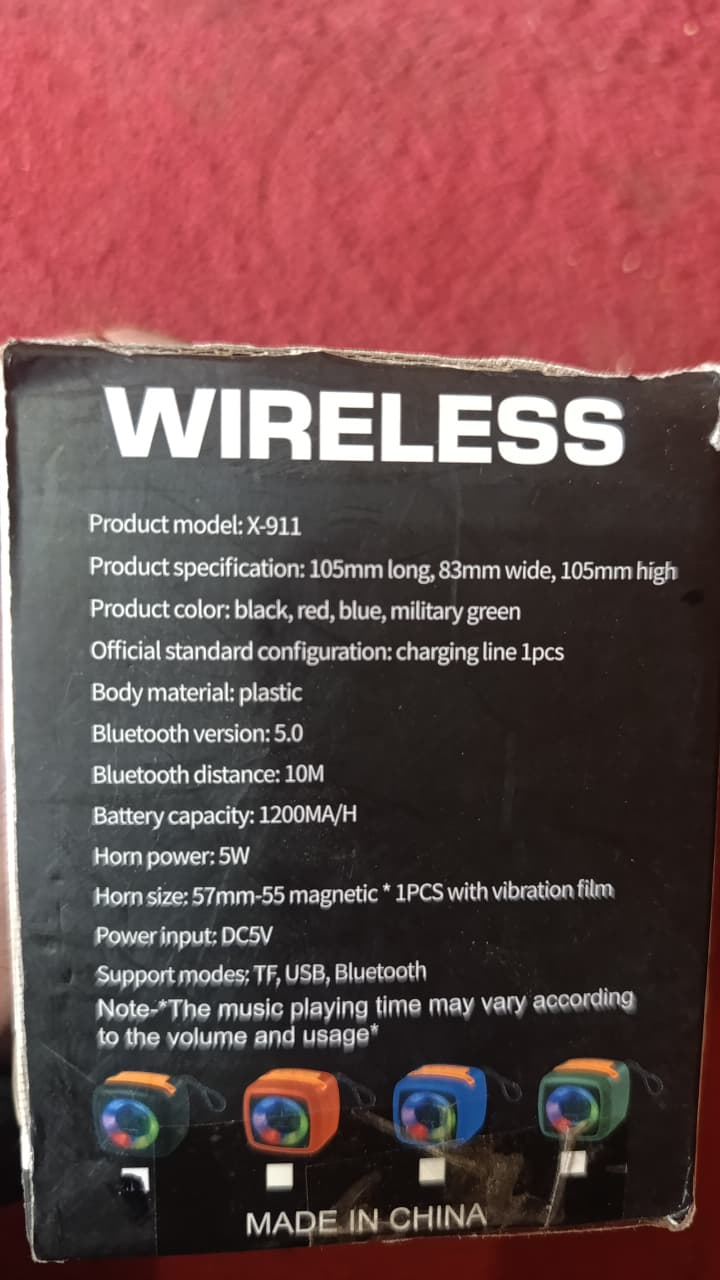 T&amp;G Portable Bluetooth Speaker with LED Lights, Phone Holder &amp; Powerful Bass ? Wireless, USB, TF Card &amp; AUX Support ? Model X-911
