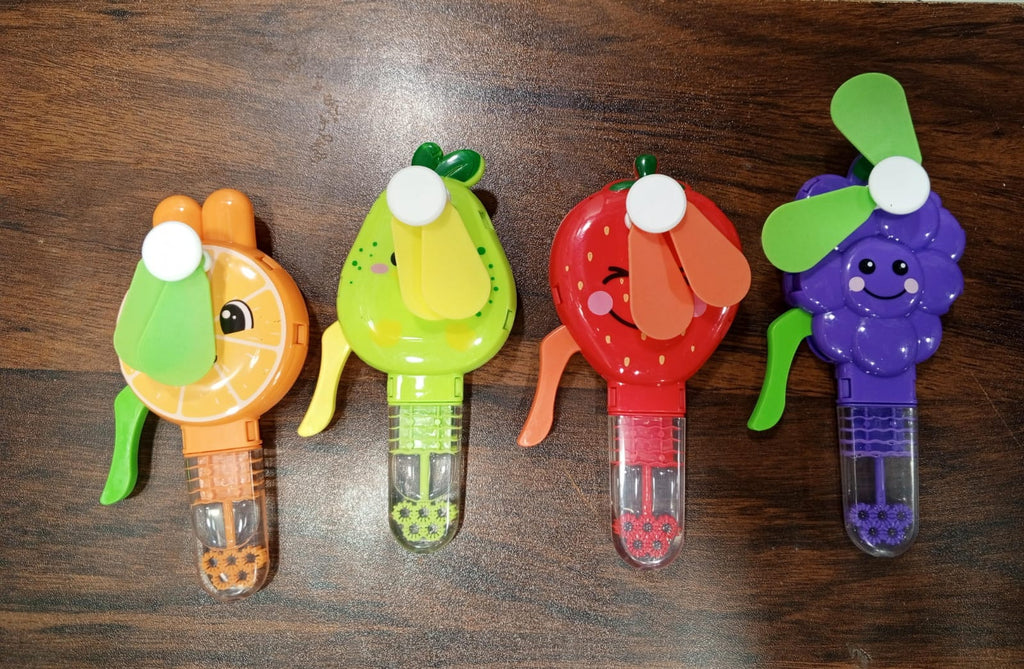 Handheld Fruit Shape Toy Fan for Kids ? Cute Cartoon Design, Safe Soft Blades, Portable Mini Fan for Summer Play &amp; Cooling (Random Design)