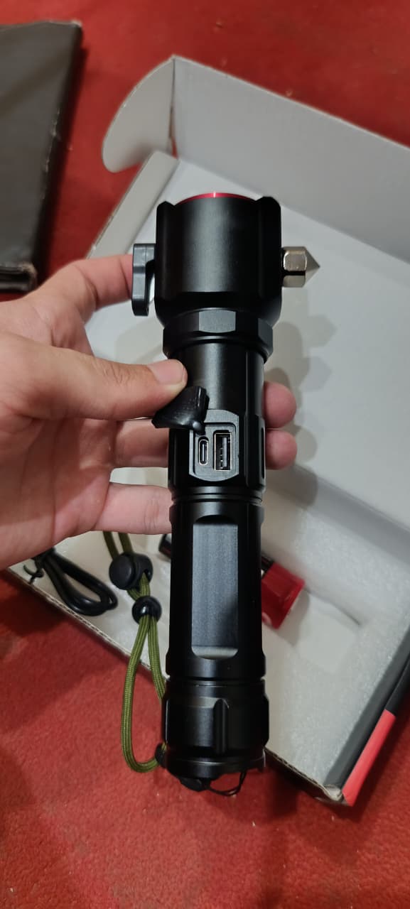 Rl-2210 Multifunctional Rechargeable LED Emergency Flashlight with Side Work Light &amp; USB Charging ? Ultra-Bright, Portable &amp; Durable Torch for Home, Car &amp; Outdoors