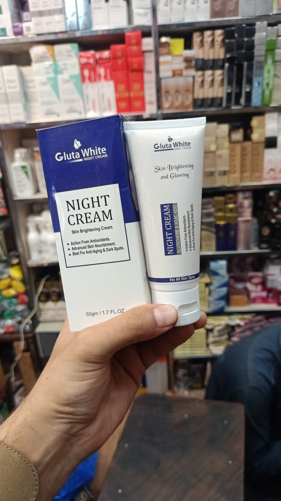Gluta White Night Cream ? Advanced Skin Brightening, Nourishing &amp; Anti-Aging Formula (50ml)