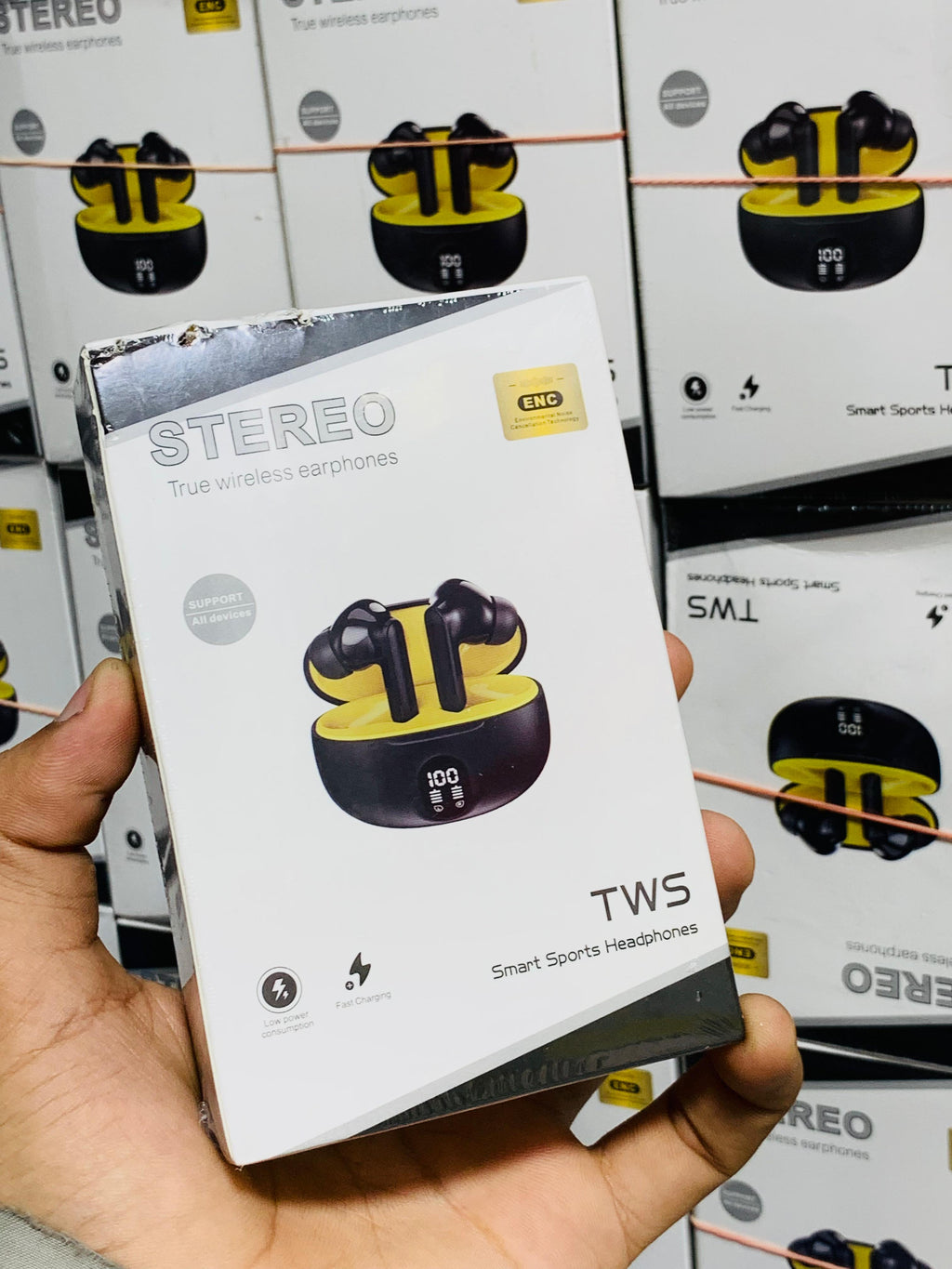 Stereo Wireless Earphones 895B ? Bluetooth v5.4, Premium Deep Bass, Waterproof, Dustproof, LCD Display, Long Battery Life