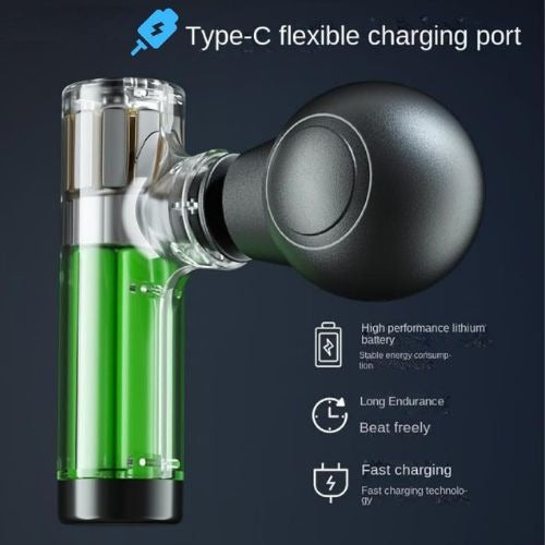 Rechargeable Facial Gun Massager ? Compact Skincare Device with Type-C Charging, ABS Plastic, Portable &amp; Easy-to-Use for Relaxing Face Massage