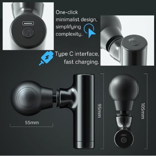 Rechargeable Facial Gun Massager ? Compact Skincare Device with Type-C Charging, ABS Plastic, Portable &amp; Easy-to-Use for Relaxing Face Massage