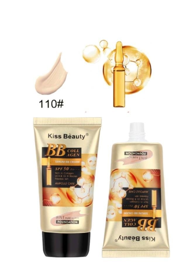 8 in 1 BB Collagen Foundation ? All-in-One Makeup &amp; Skincare with Whitening, Brightening, Moisturizing, Anti-Aging, UV Protection, Concealing &amp; Long-Lasting Coverage