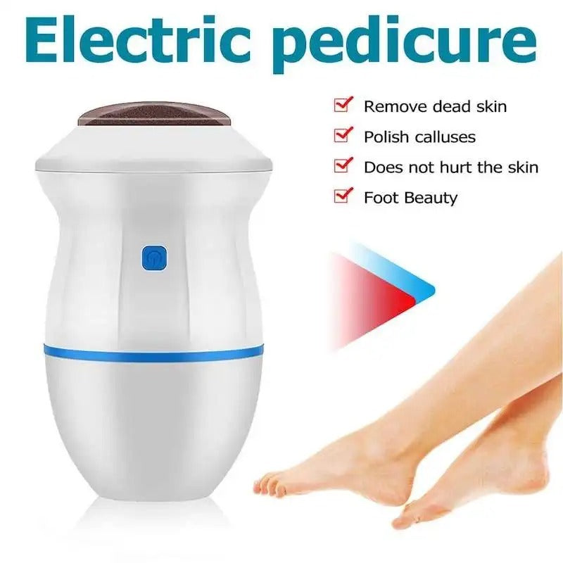 Back Callus Remover with Built-In Vacuum ? Electric Foot Grinder for Dead Skin, Cracked Heels &amp; Calluses, Rechargeable Pedicure Tool with Gentle &amp; Powerful Exfoliation