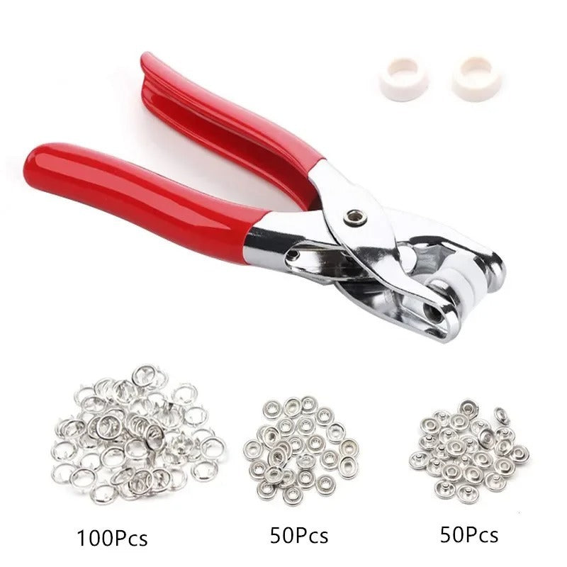 Plier Tool with 50 Sets Metal Snap Buttons ? Thickened Snap Fastener Kit for DIY Crafting, Sewing, Leather, Bags, Clothes &amp; Accessories, Durable &amp; Easy to Use Installation