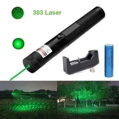 Rechargeable Powerful Green Laser Pointer ? Long Range 4 KM Beam ? Water &amp; Weather Resistant ? Steel Body