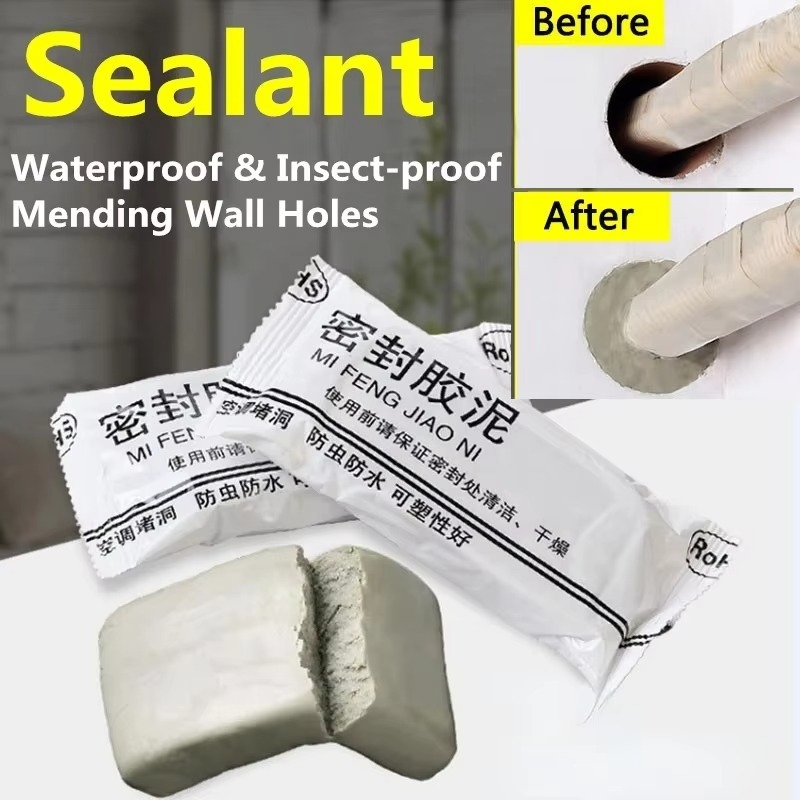 Wall Hole Sealant Strong Adhesive Diy Sealant Clay Air Conditioning Hole Repair Cream Mud - Sealant Mud, Clay Repair Glue Pipe Sealing Fireproof Caulking Repair Mud Hole, Hole Filler - 01 PCs