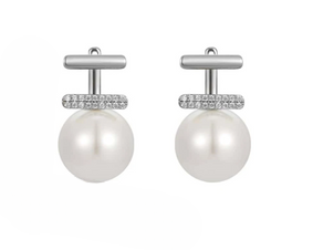 Elegant Pearl Drop Earrings for Women ? Stylish Dangle Earrings with Rhinestone Accent (AXT-102)