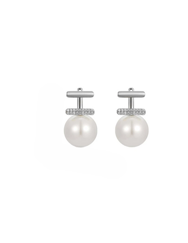 Elegant Pearl Drop Earrings for Women ? Stylish Dangle Earrings with Rhinestone Accent (AXT-102)