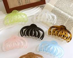 Large Plastic Hair Catchers ? 6-Piece Set for Girls, Multiple Colors