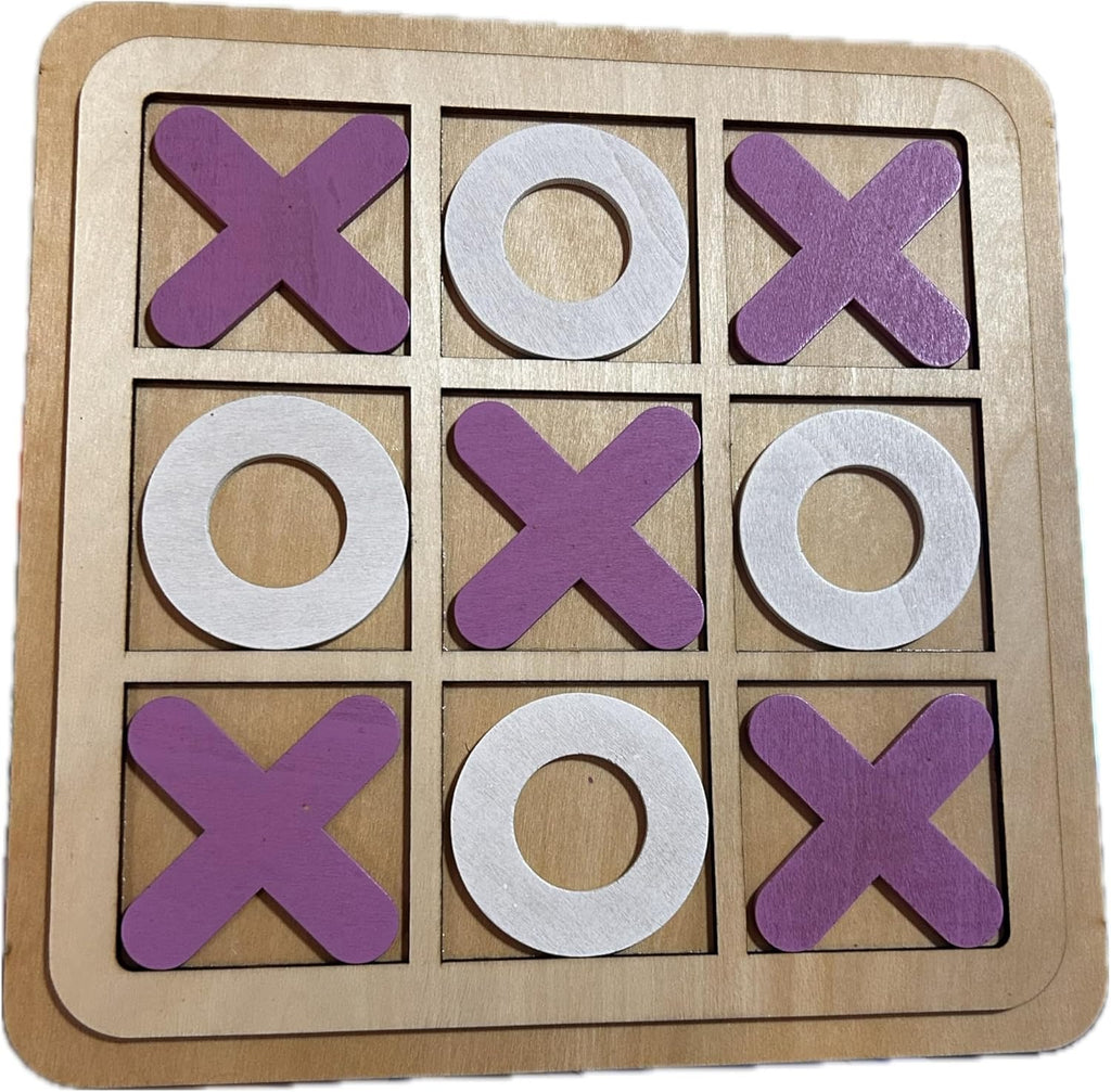 Wooden Tic-Tac-Toe Board Game ? Classic XO Strategy Game for Kids, Toddlers, Preschoolers &amp; Adults ? Educational, Durable &amp; Portable 30cm Wooden Board ? Ideal Birthday Gift, Party Favour &amp; Family Game (Random Color)