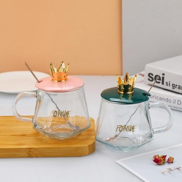 Golden Crown Sugar Pot with Lid &amp; Spoon ? Elegant Storage Jar for Sugar, Tea, Coffee &amp; Spices