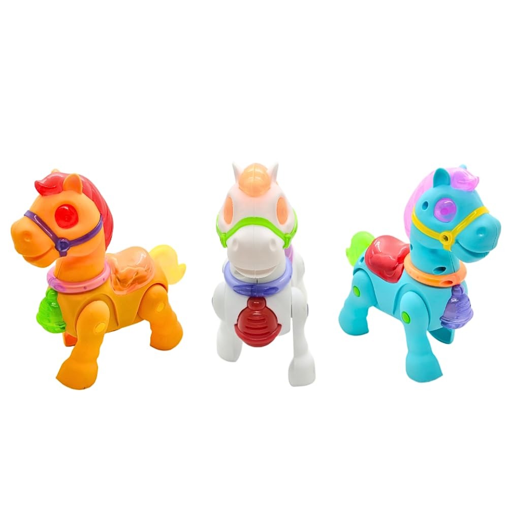 Musical Walking Moving Pony Horse with Light &amp; Sound Battery Operated Toy for Toddlers Kids for Multi Colour
