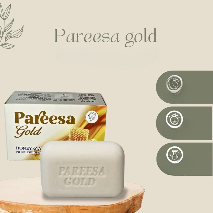 Pareesa Gold Honey &amp; Almond Soap ? Moisturizing and Nourishing for Soft, Smooth Skin ( 135g )
