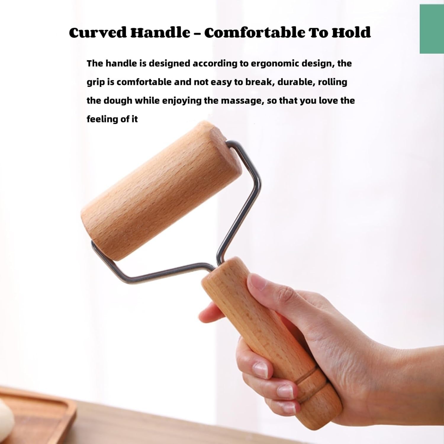 2pcs Wooden Rolling Pin for Baking ? Hand Push Dough Roller with Non-Stick Surface, Lightweight &amp; Kid-Friendly