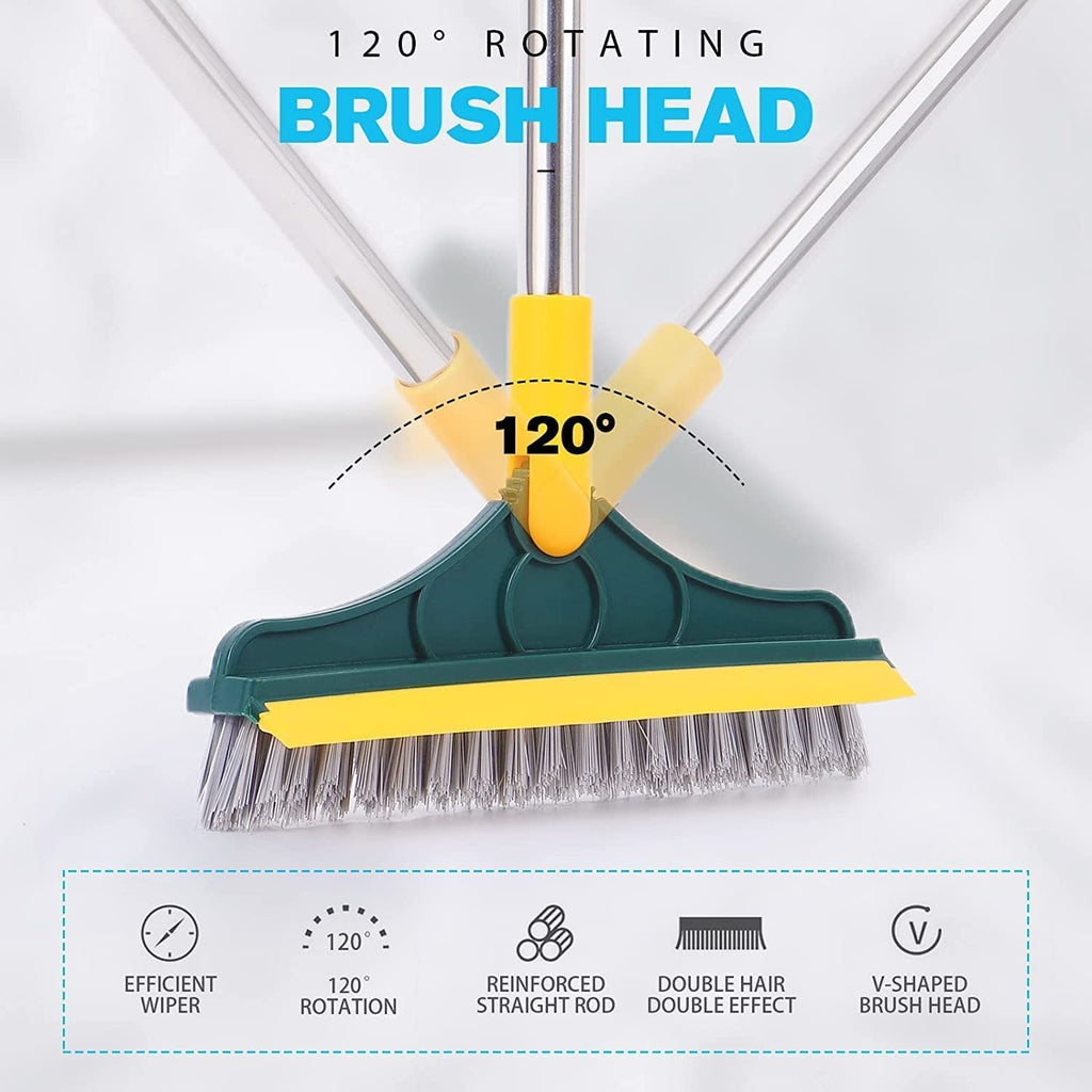 2 In 1 Floor Cleaning Brush Bathroom Tile Windows Floor Cleaning Brush With 120° Rotatable Head ? Multipurpose Bathroom Floor Cleaning Brush ? Floor Brush Scrubber
