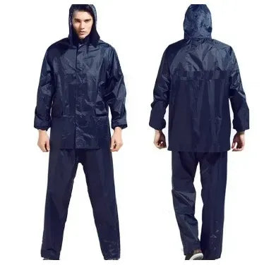 2 Piece Royal Bedding Rain Suit ? Waterproof Rain Coat with Trouser And Cap for Men and Women (Random Color)