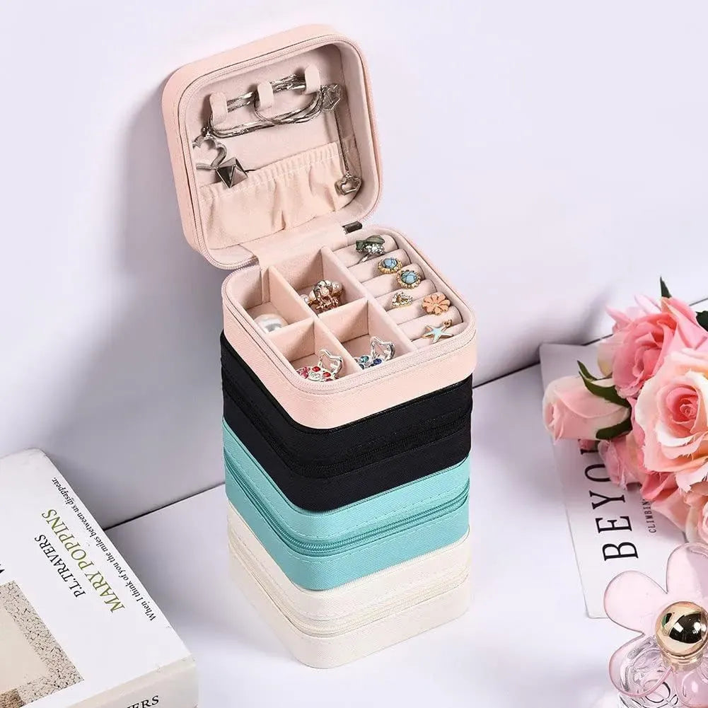 Jewelry Organizer  Box , Mini Jewelry Box Travel PU Leather, Small Jewelry Box Portable Travel Jewelry Box for Rings Earrings Necklace Bracelets Watch Gift for Women Girls | Jewelry Organizer Box 