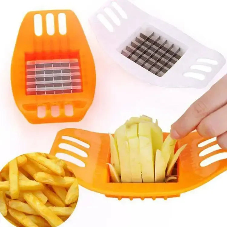 Multifunctional Potato Cutter and French Fry Maker ? Stainless Steel Vegetable and Fruit Slicer, Chopper, Dicer, Kitchen Tool for Cutting Fries, Chips, and Healthy Snacks ? Durable ABS Handle with 36-Blade Grid (Random Color)