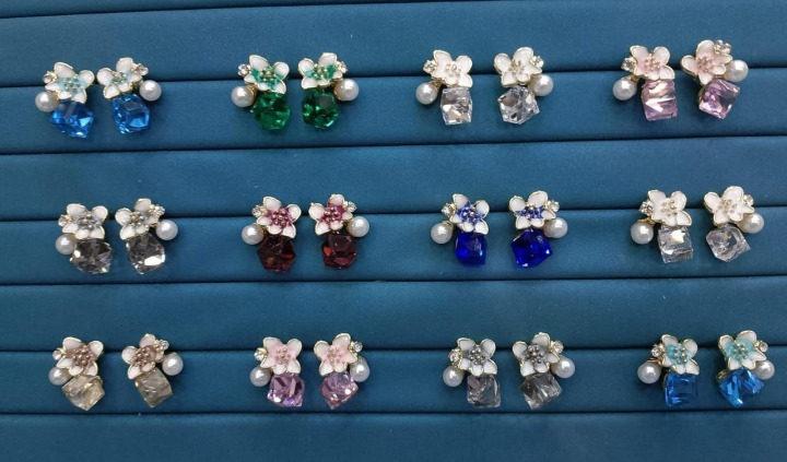 Crystal Flower Korean Earrings ? Elegant Floral Design | Crafted To Perfection With Dazzling Crystal Petals That Catch Every Light Beautifully - PJT986