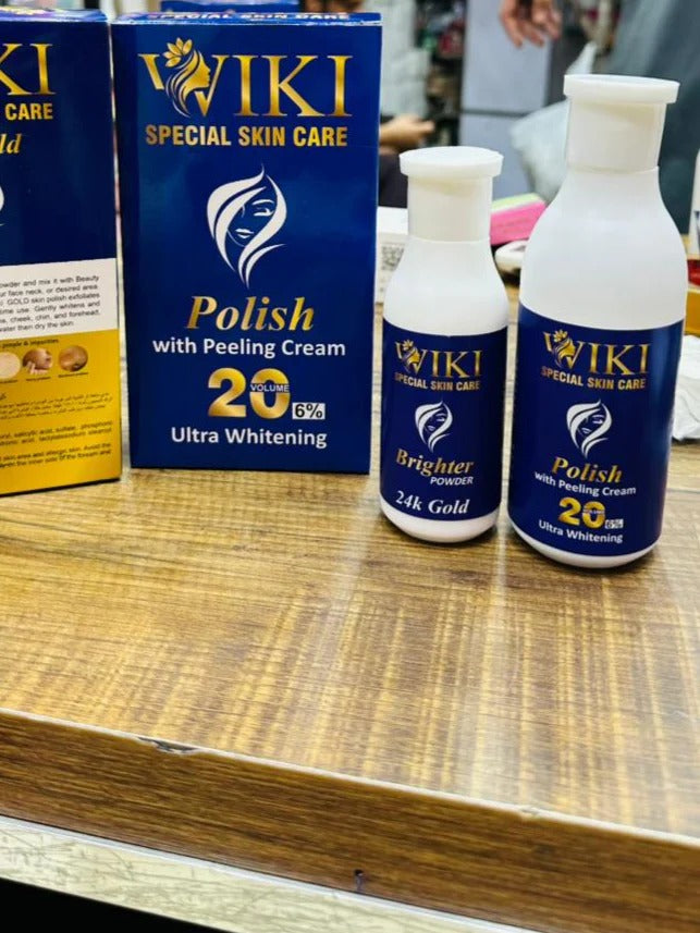 WIKI Special Skin Care Polish with Peeling Cream &amp; 24K Gold Brighter Powder ? Ultra Whitening Formula, 100ml