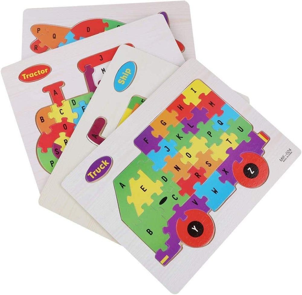 Wooden Alphabet Puzzle Board ? Premium A-Z English Letters Learning Toy for Kids, Early Literacy, Cognitive Development, and Creative Play