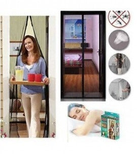 Hands-Free Retractable Magic Mesh Screen Door ? Magnetic Closure, Easy Install, Keeps Bugs Out