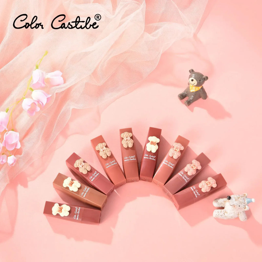 Color Castile Pack of 3 Bear Shape Matte Lipsticks ? Long-Lasting, Bold &amp; Vibrant Makeup Essential