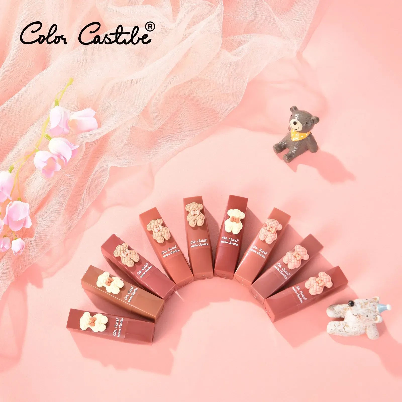 Color Castile Pack of 3 Bear Shape Matte Lipsticks ? Long-Lasting, Bold &amp; Vibrant Makeup Essential