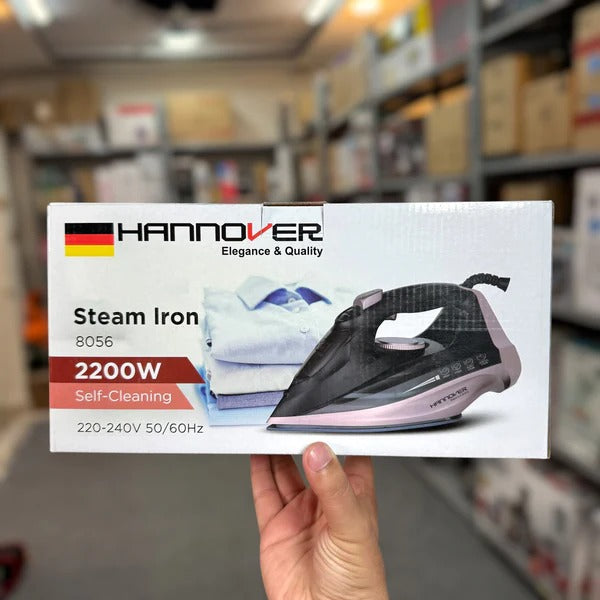 Hannover Steam Iron ? 2200W German Lot | Ceramic Soleplate, Vertical &amp; Burst Steam, Self-Cleaning, Adjustable Temperature Control