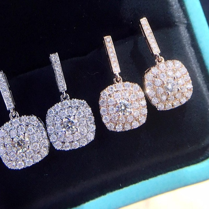 PJT-990 beautifull Sparkling Korean Zircon Earrings ? Chic &amp; Timeless Design Available In Golden And Silver Color