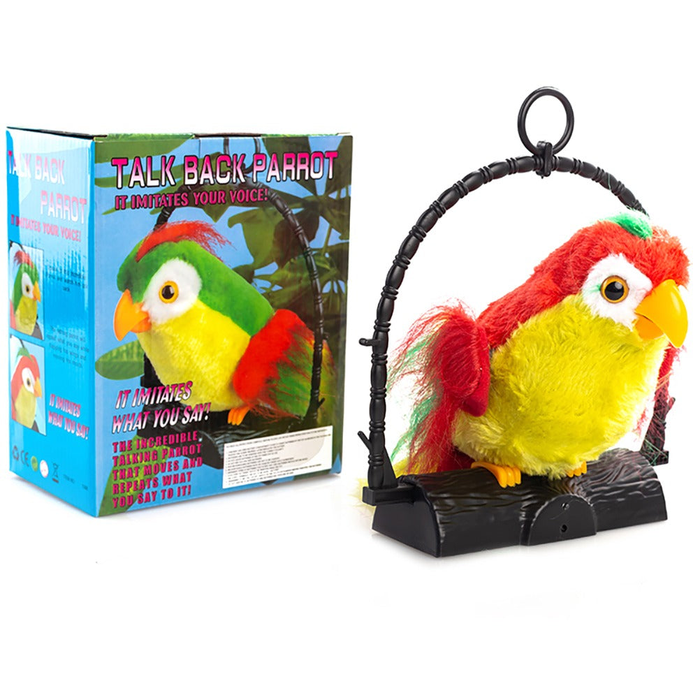 Talk Back Talking Parrot Toy ? Repeats Speech, Educational &amp; Fun for Kids