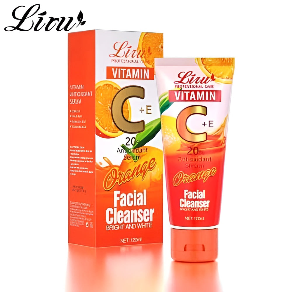 Liru Orange Facial Cleanser 120ml | Professional Care with Vitamin C &amp; Orange Extract for Brightening, Deep Cleansing &amp; Daily Skincare