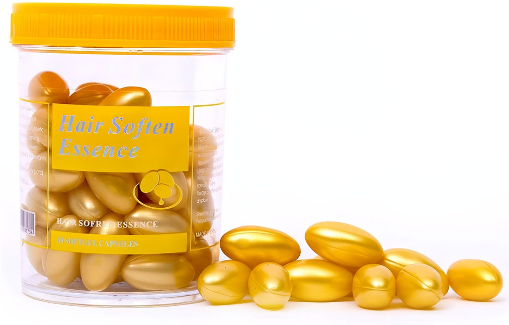 Hair Soften Essence Capsules ? 60 Softgel Capsules for Nourishing, Hydrating &amp; Softening Dry, Damaged &amp; Frizzy Hair ? Oil-Based Formula for Shine