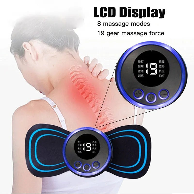 Pain Relief Portable Mini Electric Massager EMS Mini Body Massage Patch for Muscle Pain Relief-Neck,Arms,Back,Shoulder &amp; All Body Pain Relief