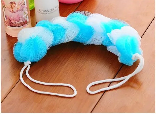 2PCs Wash Brush Bath Back Hanging Mesh Shower Sponge ? Soft Exfoliating Braid Loofah (Random Color)