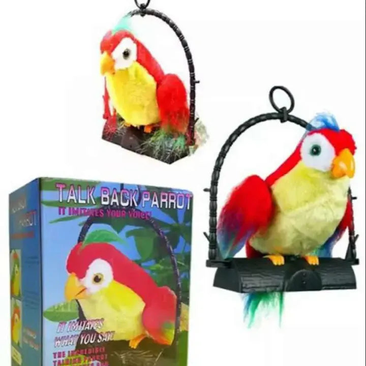 Talk Back Talking Parrot Toy ? Repeats Speech, Educational &amp; Fun for Kids
