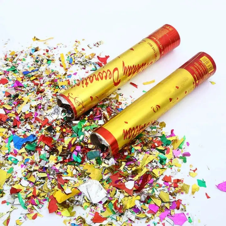 Pack of 2 Party Popper Confetti Filled Rose Party Popper for Birthday, Anniversary, Wedding, Welcome Party, Baby Shower, New Year Celebration and Other Events