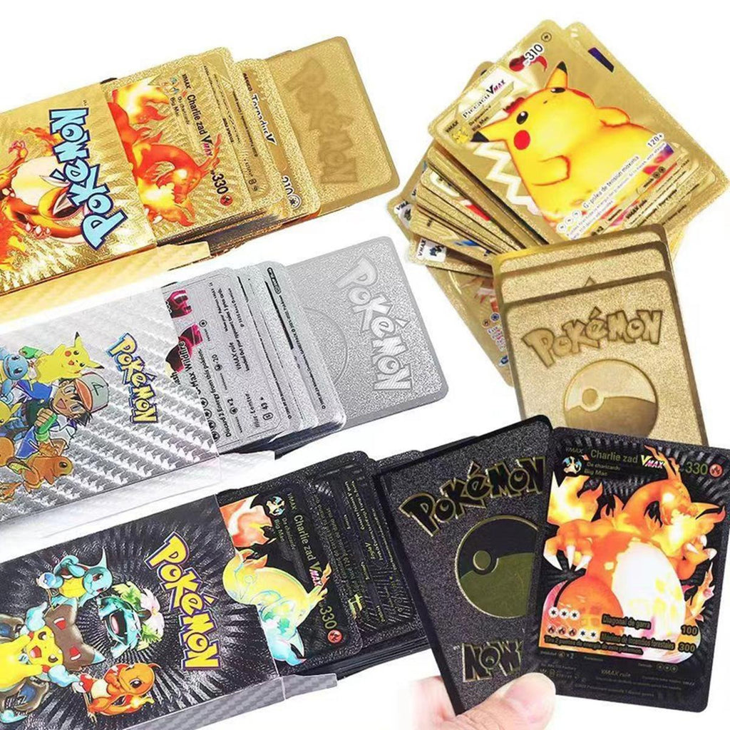 Pokemon Plastic Cards Collection Box ? 52 Cards per Pack | 3D Pokemon Trading Cards | Durable Plastic Cards | Gold, Black &amp; Silver Color Options | Premium Collector?s Edition Gift Set