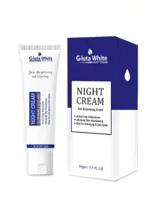 Gluta White Night Cream ? Advanced Skin Brightening, Nourishing &amp; Anti-Aging Formula (50ml)