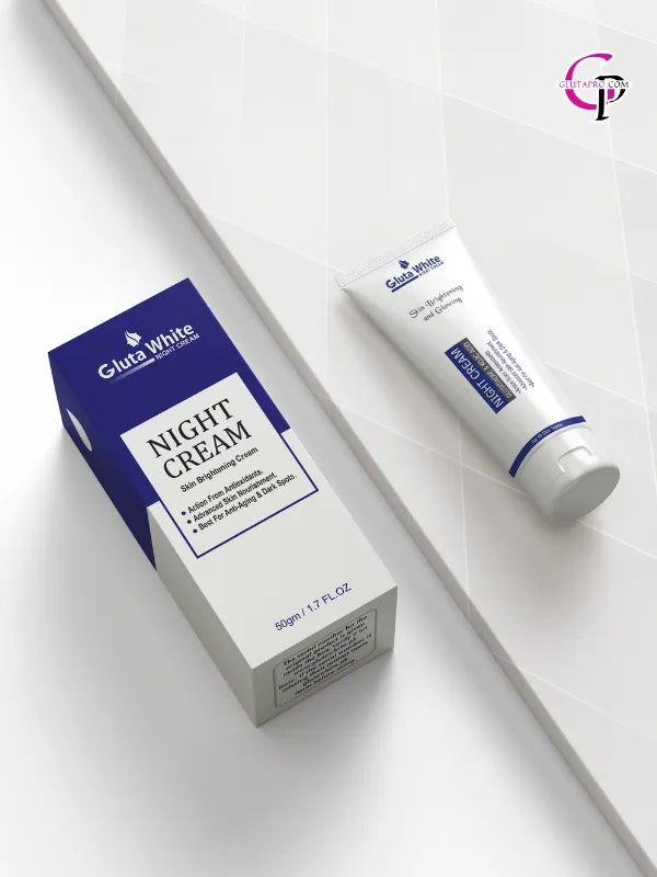Gluta White Night Cream ? Advanced Skin Brightening, Nourishing &amp; Anti-Aging Formula (50ml)