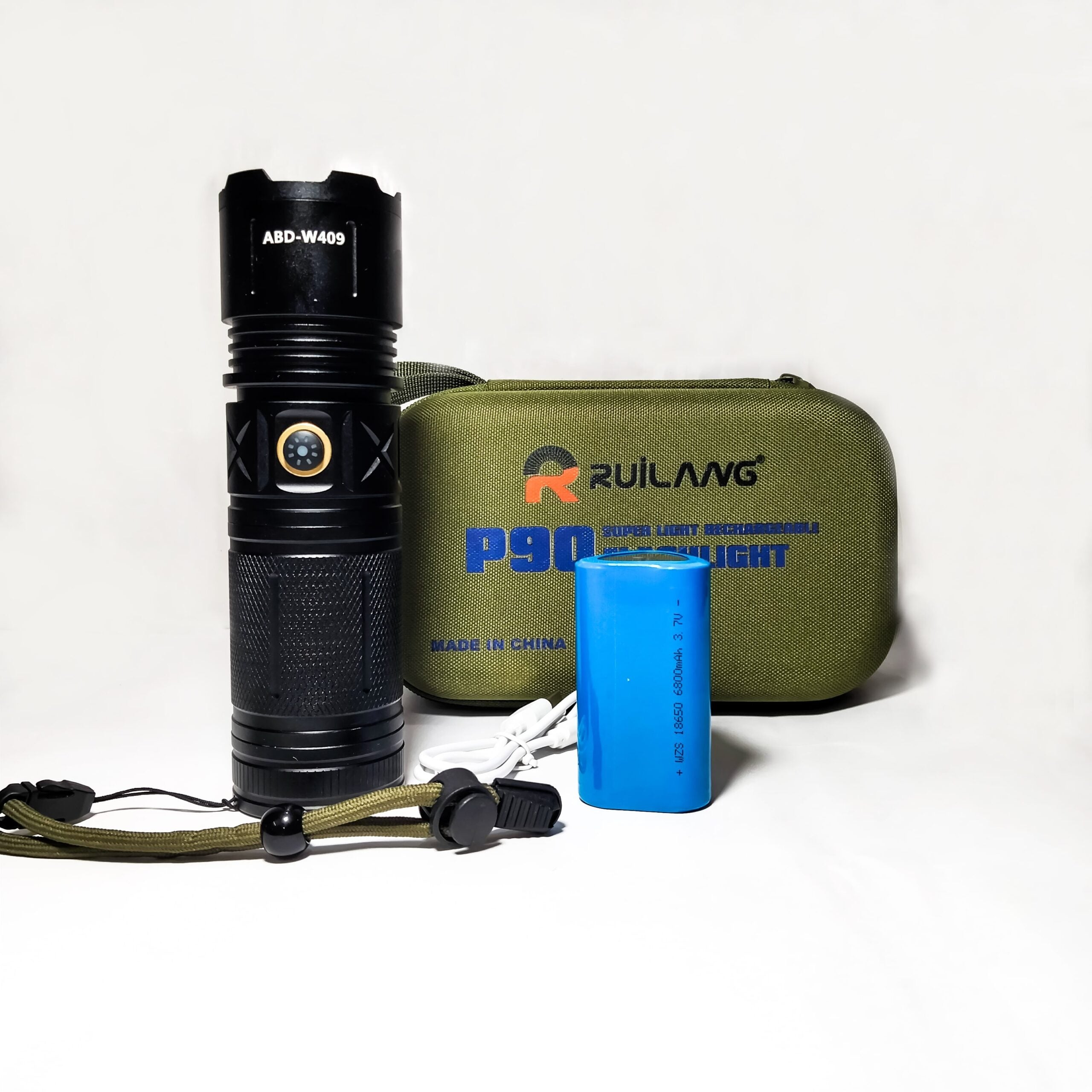 Ruilang P90 High Power Rechargeable LED Flashlight ? Ultra Bright Torch with Zoom, Multiple Modes &amp; Type-C Fast Charging