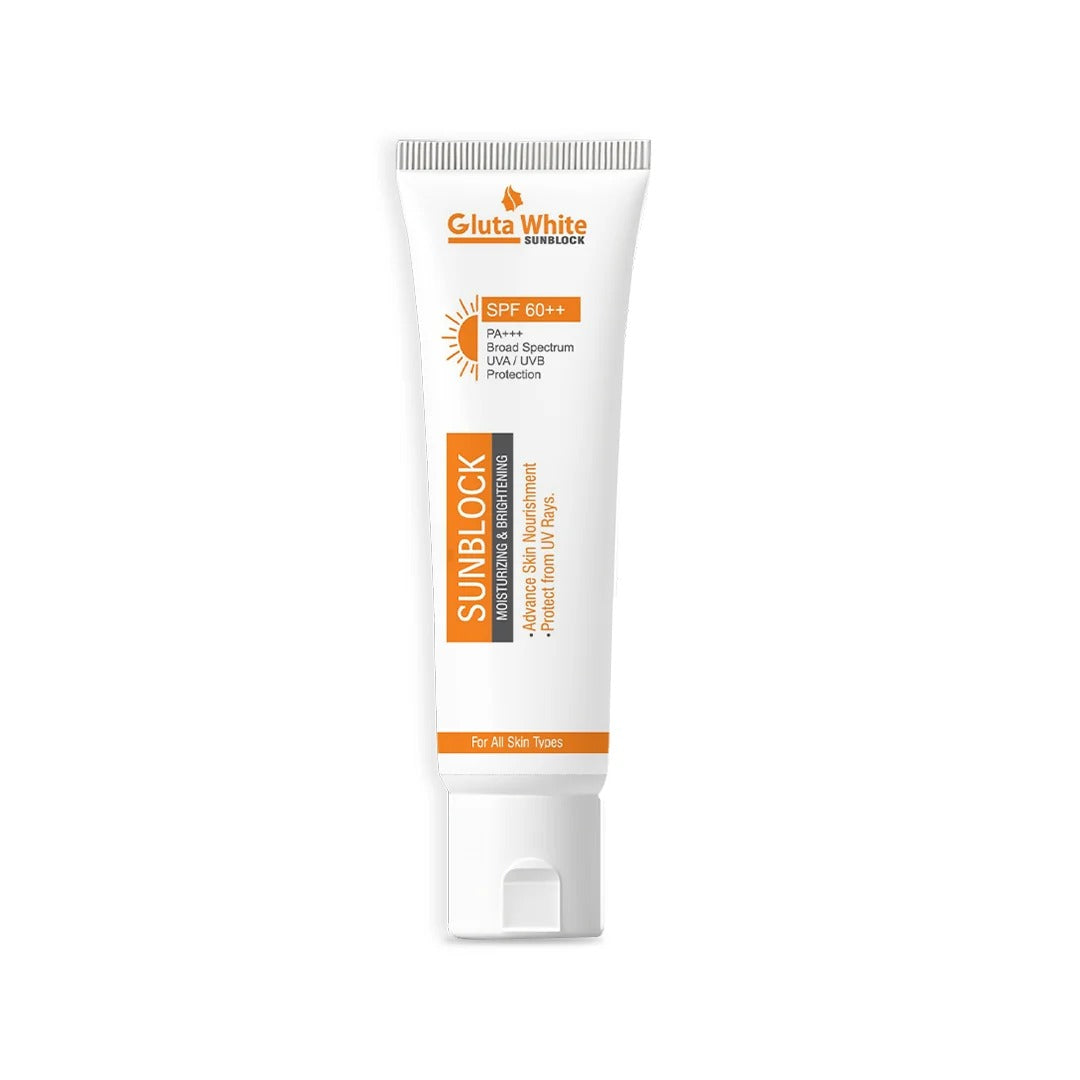 GlutaWhite Sunblock SPF 60 ? Moisturizing &amp; Brightening UV Protection ? 65gm for All Skin Types
