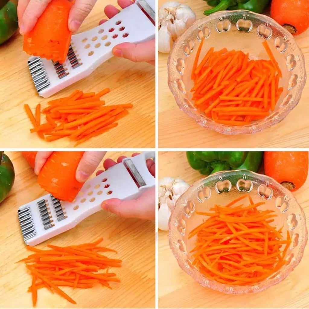 5-in-1 Multi Vegetable Cutter &amp; Peeler ? Multipurpose Julienne Slicer, Grater, Metal Scraper, and Fruit &amp; Vegetable Kitchen Tool