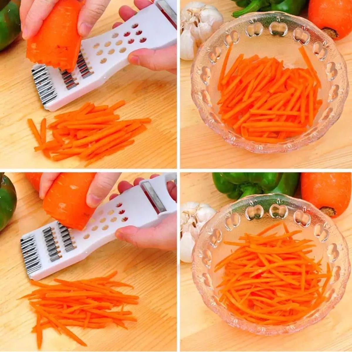 5-in-1 Multi Vegetable Cutter &amp; Peeler ? Multipurpose Julienne Slicer, Grater, Metal Scraper, and Fruit &amp; Vegetable Kitchen Tool