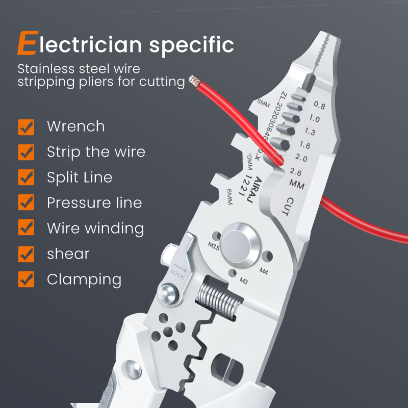 Multi-Function Wire Stripper and Cutter ? 10-in-1 Electrical Tool with Wire Cutting, Stripping, Crimping &amp; Screw Functions