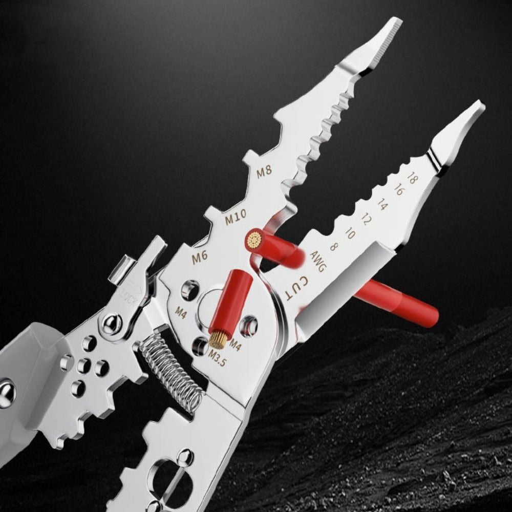 Multi-Function Wire Stripper and Cutter ? 10-in-1 Electrical Tool with Wire Cutting, Stripping, Crimping &amp; Screw Functions