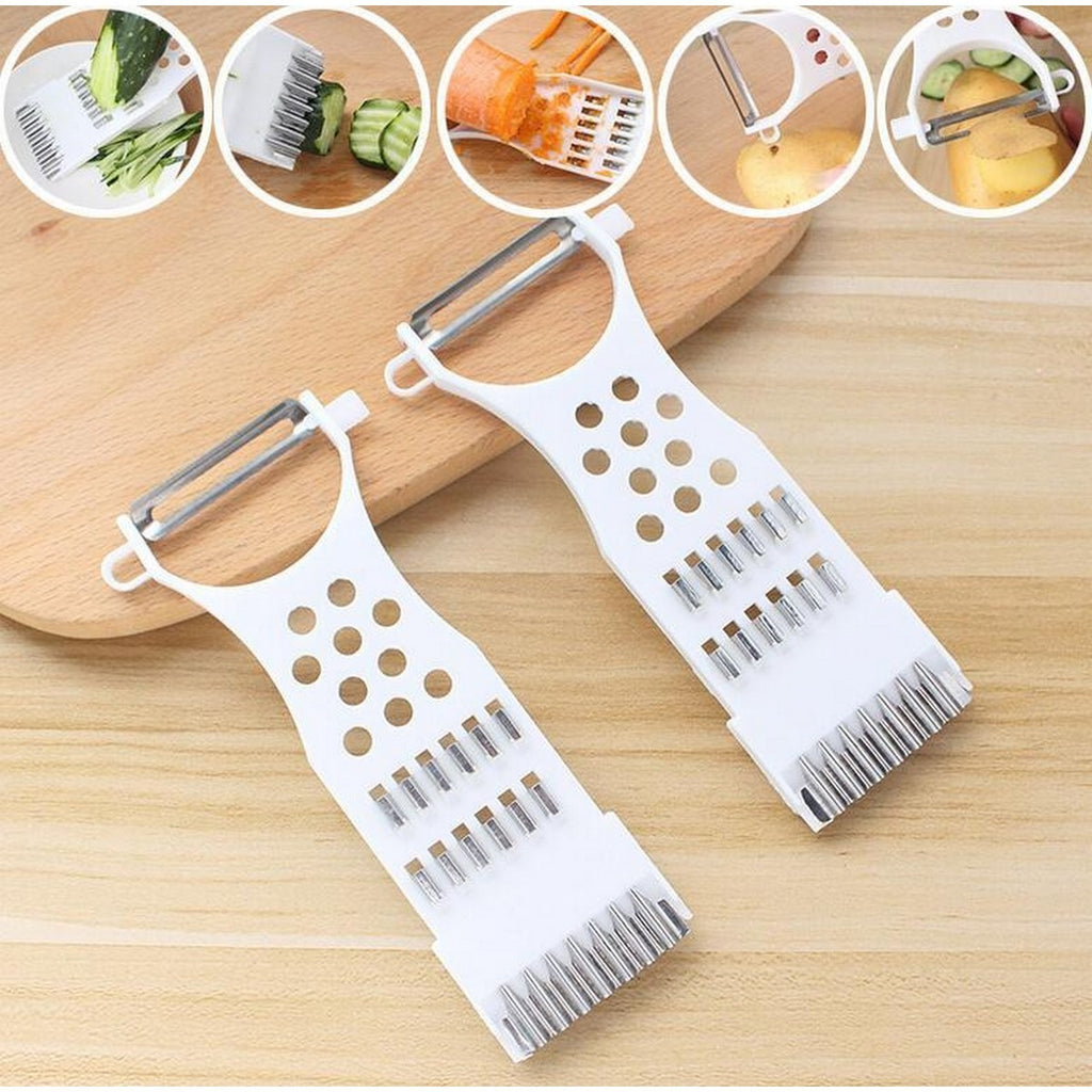 5-in-1 Multi Vegetable Cutter &amp; Peeler ? Multipurpose Julienne Slicer, Grater, Metal Scraper, and Fruit &amp; Vegetable Kitchen Tool