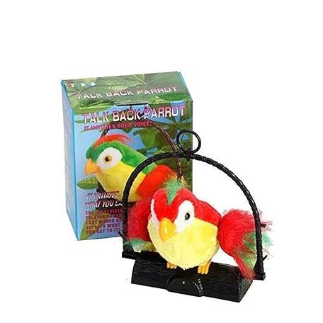 Talk Back Talking Parrot Toy ? Repeats Speech, Educational &amp; Fun for Kids